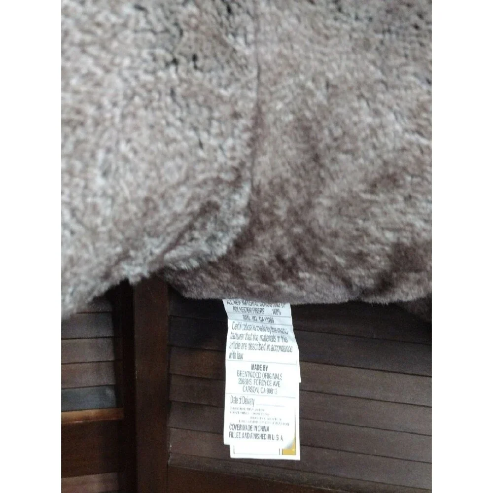 Large Plush Gray/Tan Brown Bear Floor TV Pillow Super Soft